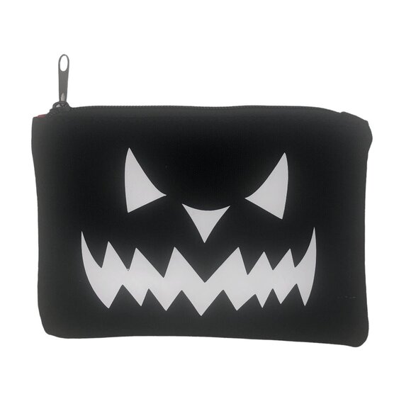 Evil Jack O Lantern Cosmetic Makeup Bag Pouch Halloween Horror Goth Punk Metal - Picture 1 of 3